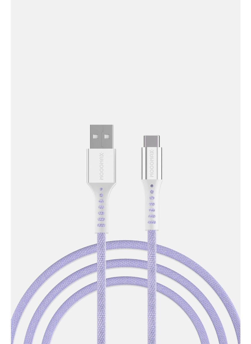 MOOGMAX MX064 Type C USB Fabric Cable, Purple  - Image 3
