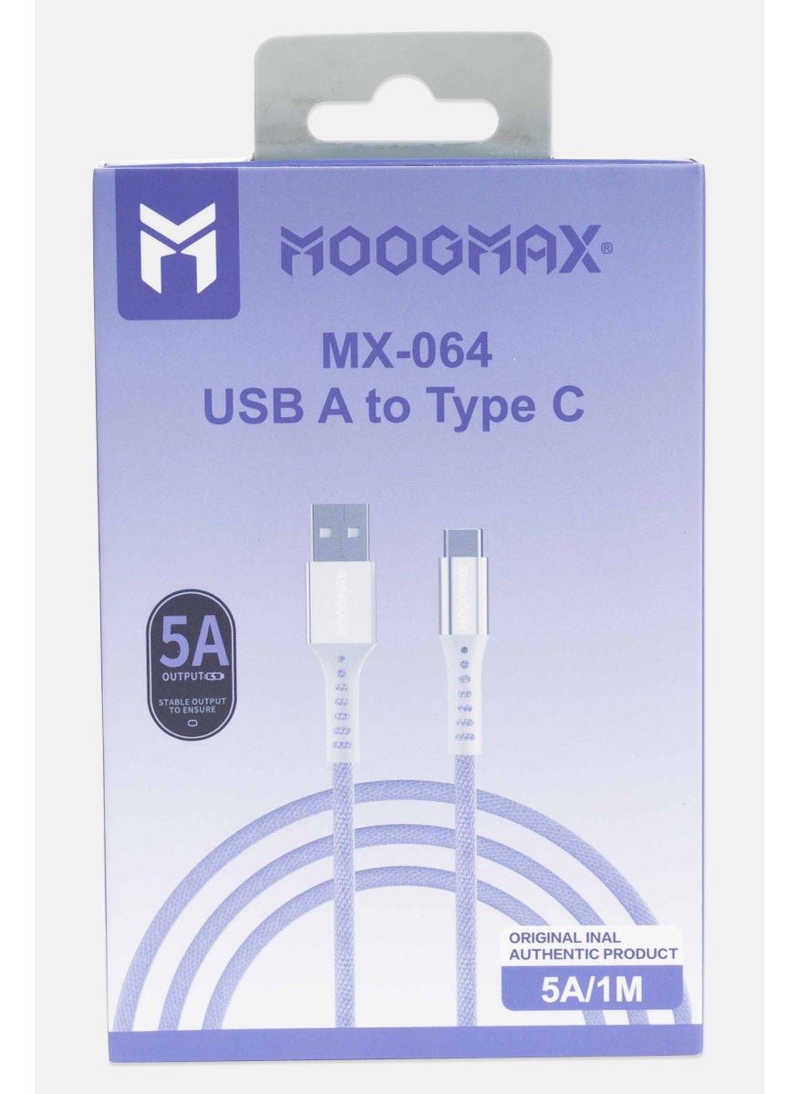 MOOGMAX MX064 Type C USB Fabric Cable, Purple  - Image 1