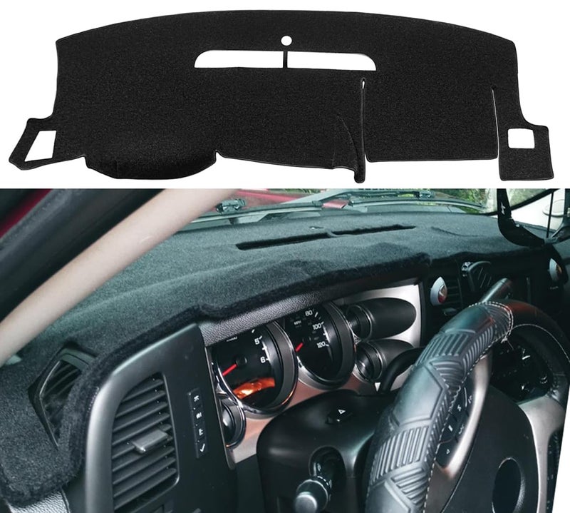 Dash Cover Custom Fit for Chevy Chevrolet Silverado 1500 LTWT 20072013 2500 HD 3500 HDGMC Sierra 20072013 Dashboard Cover Mat Pad Carpet 0813 Black Y74