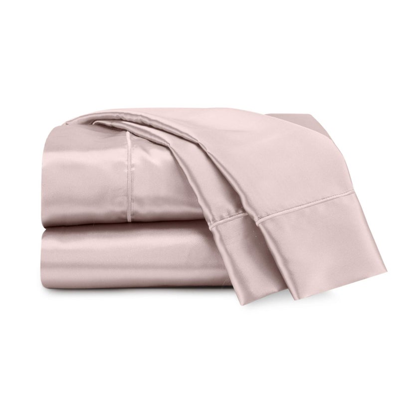 Martex Elegance 4Piece Luxury Hotel Quality Rose Gold Satin Sheets Set  King Size Silky Soft  Smooth Great for Hair  Skin