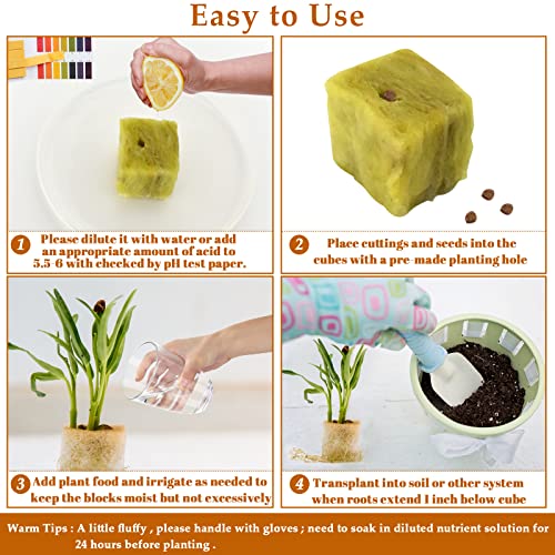 Legigo 1 Inch Rockwool Cubes Seed Starter Plugs for Hydroponics, RockWool Planting Grow Cubes for Hydroponic Tower Garden Soilless Cultivation Plants Germination Cutting Clone (4 Sheet, 200 Plugs) - Image 5