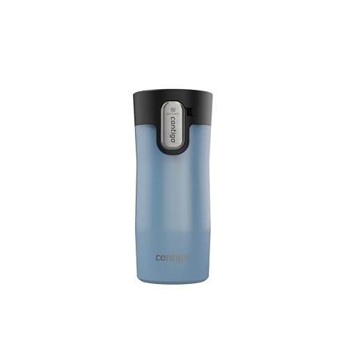 Contigo AUTOSEAL West Loop Vacuum-Insulated Stainless Steel Travel Mug with Easy-Clean Lid, 12oz, Glacier Frosted Pearl - Image 1