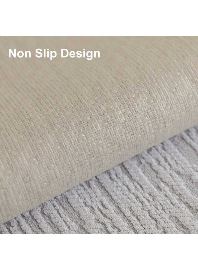 Aucrovee Soft Waterproof Chenille Cover Washable, Non Slip Sectional Sofa Covers for 3 Cushion Couch Sofa L Sharped Sofa Slipcover for Pets, Furniture Protector (1 PCS 36"x63" Light Grey) - Image 5