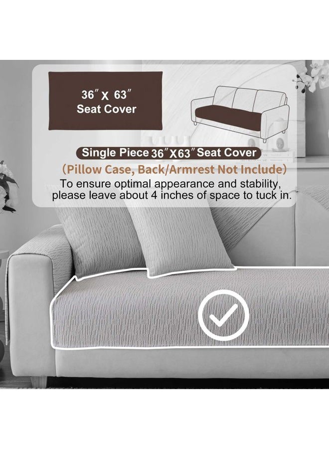 Aucrovee Soft Waterproof Chenille Cover Washable, Non Slip Sectional Sofa Covers for 3 Cushion Couch Sofa L Sharped Sofa Slipcover for Pets, Furniture Protector (1 PCS 36"x63" Light Grey) - Image 2