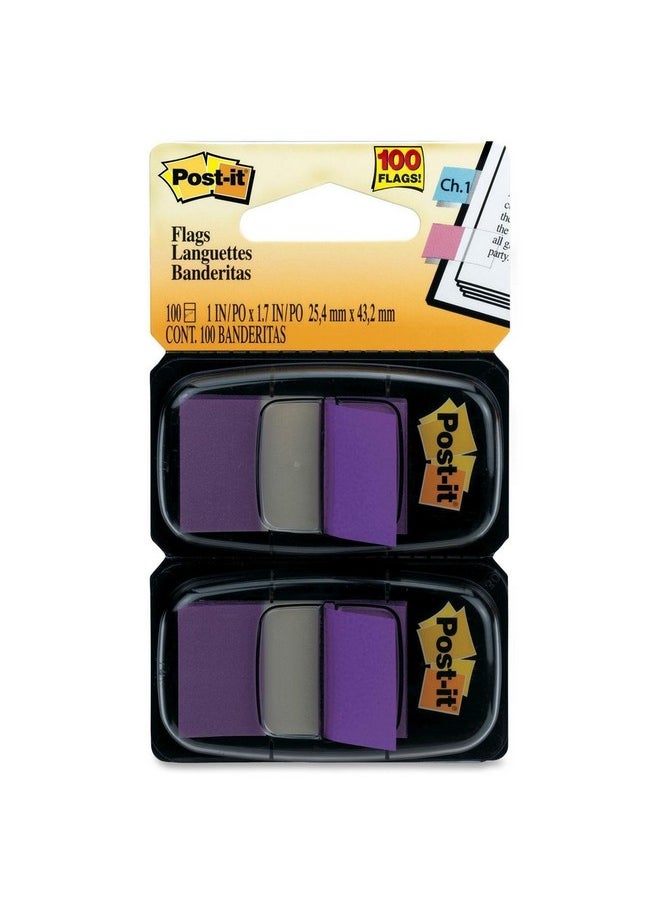 Post-it - Flags Products - Post-It Flags - Standard Tape Flags In Dispenser, Purple, 100 Flags/Dispenser - Sold As 1 Pack - Get Attention And Get Results! - Mark And Color-Code. - All Flags Are Removable And Repositionable. - With The Convenient Pop-Up Dispenser, You Can Quickly Retrieve And Place Flags While Working On Documents. - - Image 1