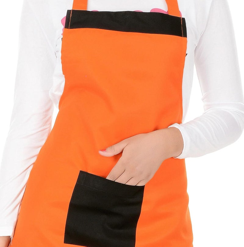 Switchon Switchon orange colour kitchen cooking apron with cap Free size - Image 3