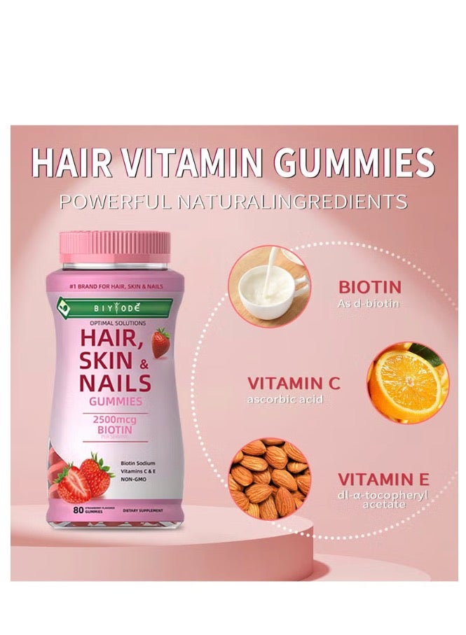 بيودي فيتامينات الشعر والبشرة والأظافر أوبتيمال سلوشنز، بنكهة الفراولة - 80 حبة هلامية - Image 3