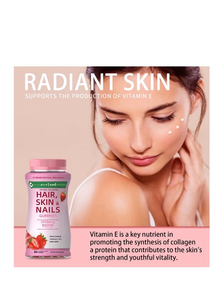 بيودي فيتامينات الشعر والبشرة والأظافر أوبتيمال سلوشنز، بنكهة الفراولة - 80 حبة هلامية - Image 4