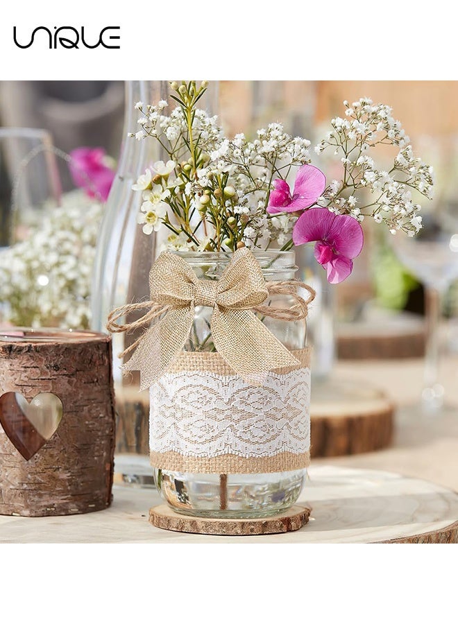 Unique Natural Ribbon - 2.5 Inch x 10 Yard Natural Burlap Woven Wired Ribbons - Burlap Ribbon for Home Decor, Gift Wrapping, Wreath, Outdoor Decorations, DIY Crafts - Image 5