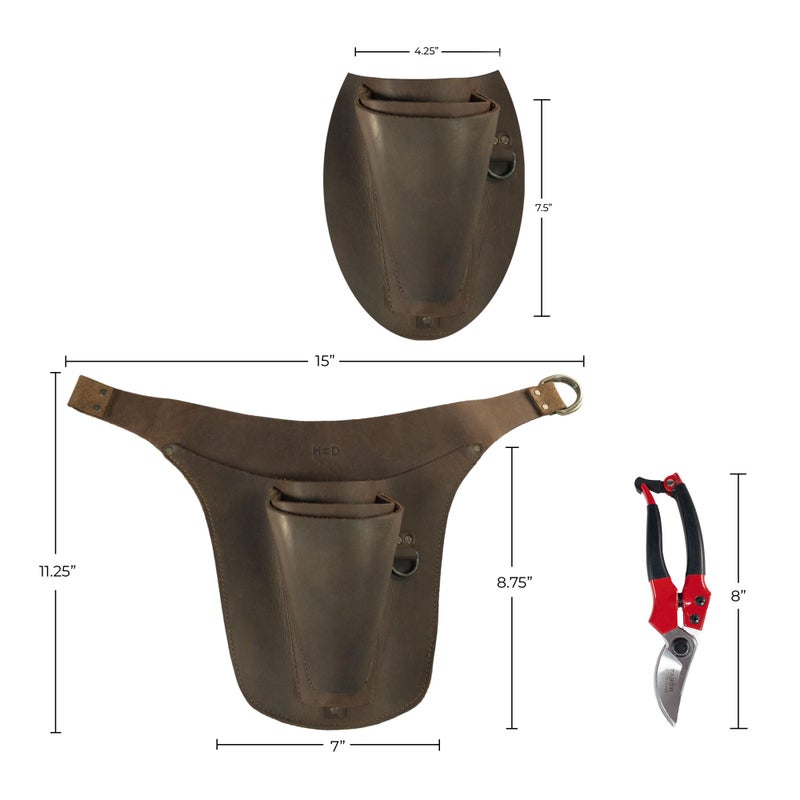 Hide & Drink Women's Florist Tool Belt - Stylish and Functional Tool Belt for Women - Leather, Lightweight Design - Ideal for Gardening and Crafting - Adjustable Fit for Comfort - Durable - Image 5
