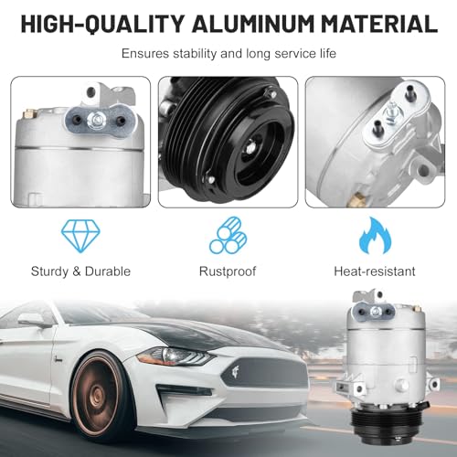 ILONPA New AC Air Condition Compressor with Clutch for 2007-2012 Chevy Malibu 2.2L 2.4L, 2005-2010 Chevy Cobalt HHR 2.0L 2.2L 2.4L, 2002-2005 Chevy Cavalier Pontiac Sunfire, 2007-2010 Pontiac G6 - Image 5