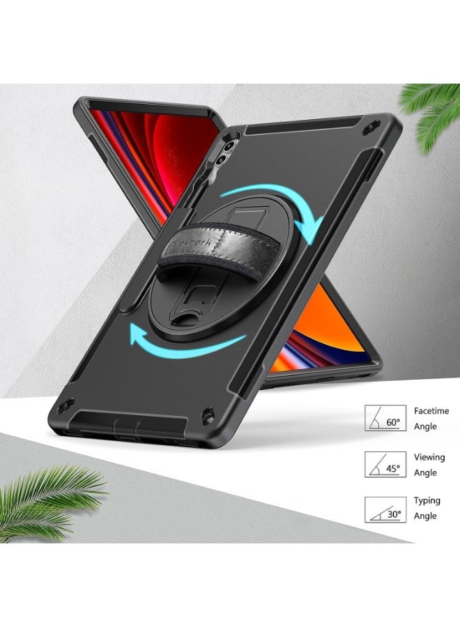 MUNTAQI غطاء سامسونج جالاكسي تاب S6 لايت 10.4 بوصة (P615/P610) – غطاء متين مضاد للصدمات بمعيار عسكري مع حزام يد، حزام كتف، قاعدة قابلة للدوران وحامل قلم S – غطاء واقي كامل للجسم للاطفال والبالغين - Image 3