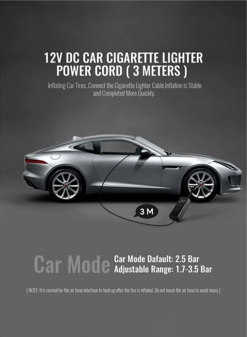 JAKTK Air Compressor Tire Inflator Pump Car Portable 150 PSI Fast Inflation with LCD Dual Screen [Cordless & Strong Power] Electric Tire Pump for Car Tire For Car Bicycle Motorcycles Ball - Image 4