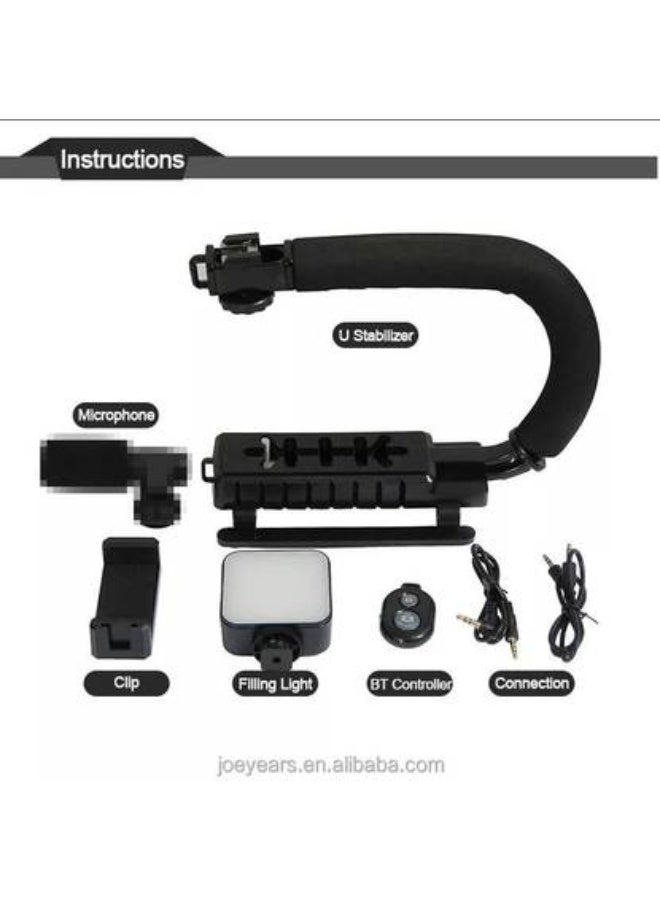 AY-49U C Type Portable Vlog Kit LED Light Microphone Camera  - Image 5