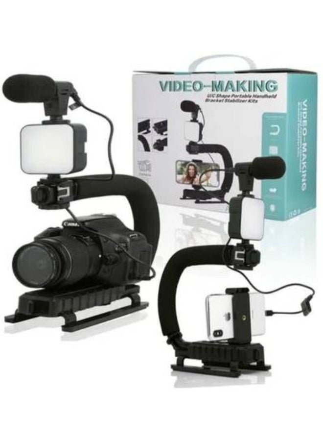 AY-49U C Type Portable Vlog Kit LED Light Microphone Camera  - Image 1