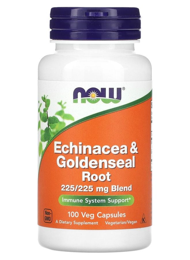 now Echinacea & Goldenseal Root 225 mg 100 Veg Capsules (225 mg per Capsule)
