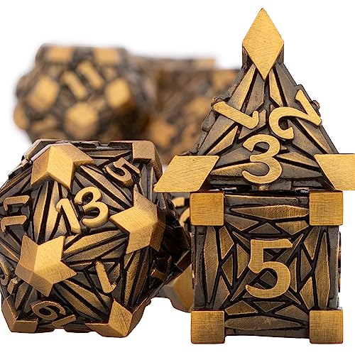 ORIFANTOU 7PCS Metal DND Dice Set with Box Debris RPG Red D and D Dice for use with DD Tabletop Games Role Playing Game Polyhedral Dice Set D20 D12 D10 D8 D6 D4 - Image 5