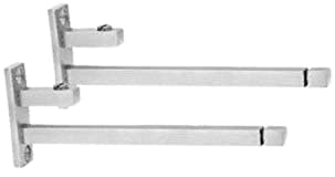 Raghuvanshi Marketing 8mm Glass X Lenth 12 Inch F Type Glass Shelf Bracket Square Stainless Steel Pack of 4 - Image 3