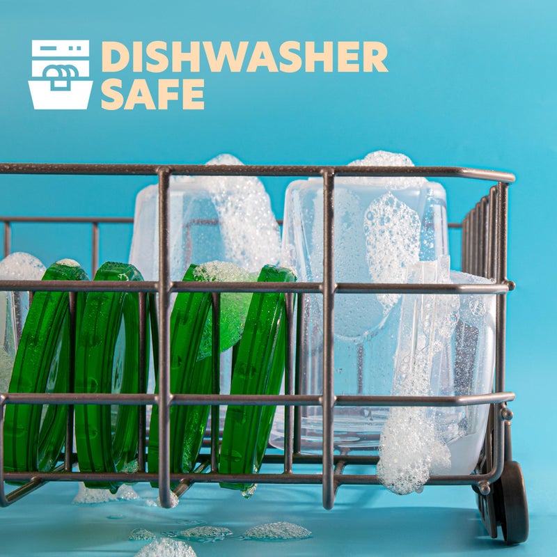 PLASTICPRO 24 Pack Twist Top Containers Assorted Sizes Plastic Food Storage Containers with Green Twist on Lids Stackable Reusable - Image 5