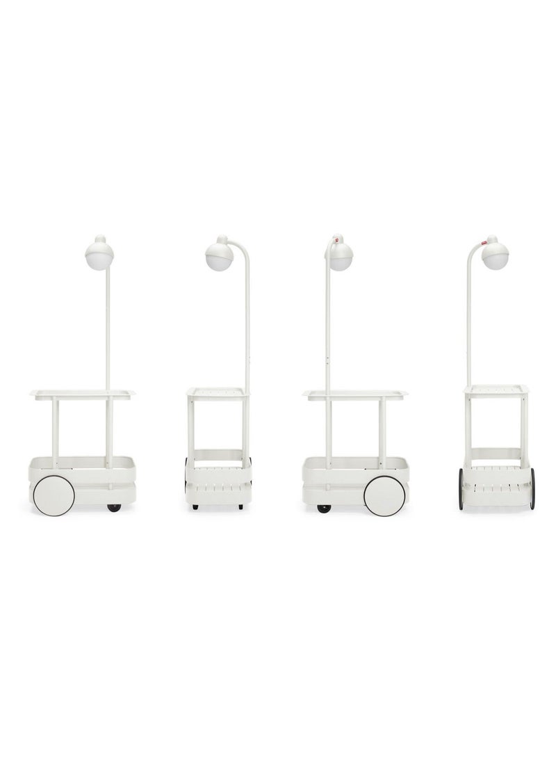 Fatboy Jolly Trolley Bar Cart with LED Lamp, Wireless & Rechargeable Lamp Suitable for Indoor/Outdoor, Stepless dimmable, Aluminum with a fine texture powder coating, 78x55x200 cm - Bone White - Image 5