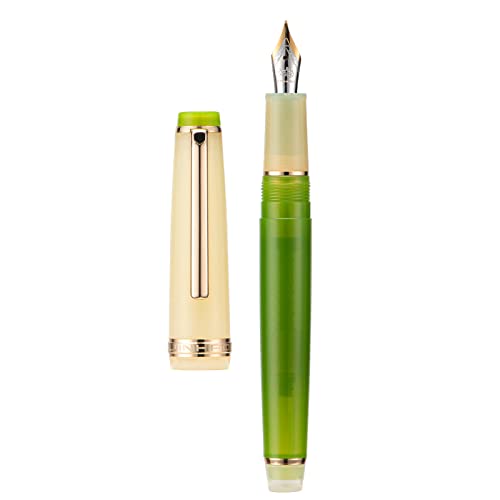 Lanxivi 3 Jinhao 82 Fountain Pen Transparent Mixed Morandi Color Acrylic Medium Point Gold Trim with Converter Set - Image 4