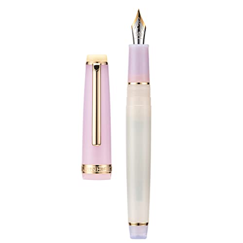 Lanxivi 3 Jinhao 82 Fountain Pen Transparent Mixed Morandi Color Acrylic Medium Point Gold Trim with Converter Set - Image 5
