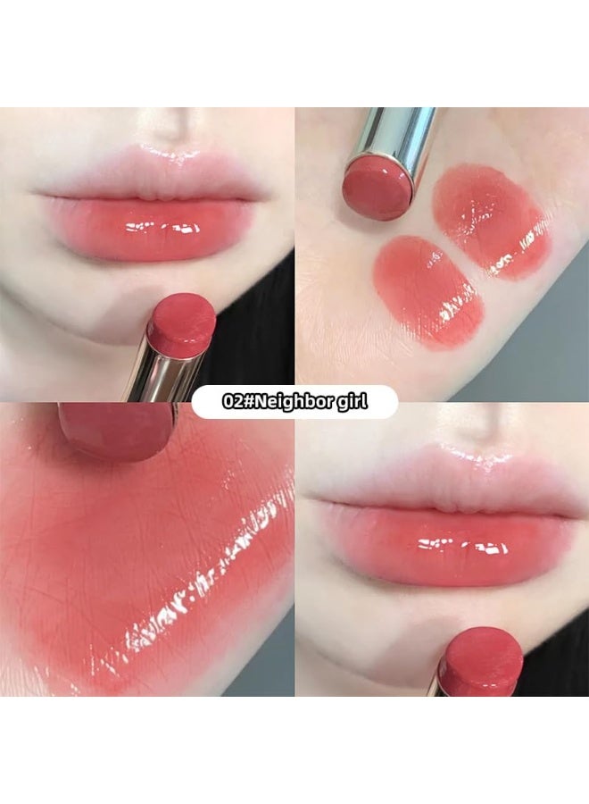 Gege Bear Smooth Water Gloss Lipstick | Featherlight Hydrating Formula | Versatile Shades Including Warm Nudes to Vibrant Pinks & Rich Red | Buildable Sheer-to-Medium Pigmentation | Mirror Glass Shine Finish | Perfect Glossy Look For Women (02# The Girl Next Door, 3.8g) - Image 3