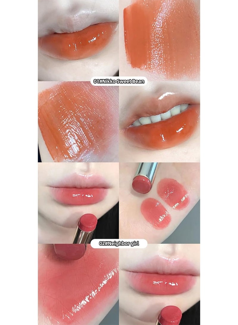Gege Bear Smooth Water Gloss Lipstick | Featherlight Hydrating Formula | Versatile Shades Including Warm Nudes to Vibrant Pinks & Rich Red | Buildable Sheer-to-Medium Pigmentation | Mirror Glass Shine Finish | Perfect Glossy Look For Women (02# The Girl Next Door, 3.8g) - Image 4