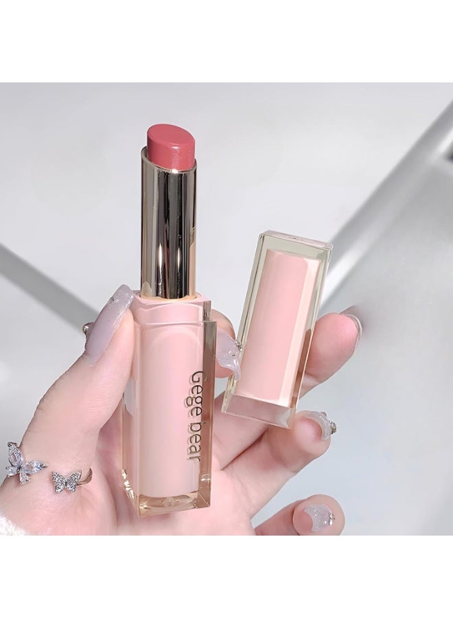 Gege Bear Smooth Water Gloss Lipstick | Featherlight Hydrating Formula | Versatile Shades Including Warm Nudes to Vibrant Pinks & Rich Red | Buildable Sheer-to-Medium Pigmentation | Mirror Glass Shine Finish | Perfect Glossy Look For Women (02# The Girl Next Door, 3.8g) - Image 1