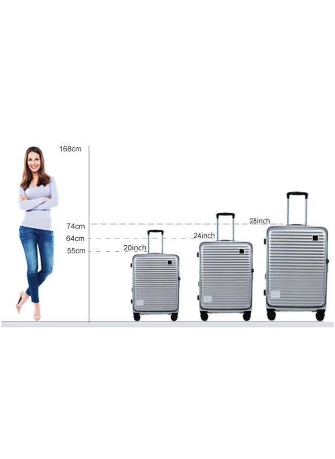 Samel - 28inch Hardshell Checked Luggage ABS Lightweight 4 Double Wheeled Suitcase with Built-In TSA Type Lock - Image 1