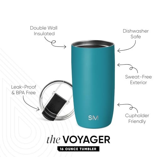 Simple Modern Voyager Tumbler with Flip Lid Travel Coffee Mug Insulated Stainless Steel Cold Brew Iced or Hot Coffee Cup Gifts for Women Men Her Him 16oz Maui - Image 3