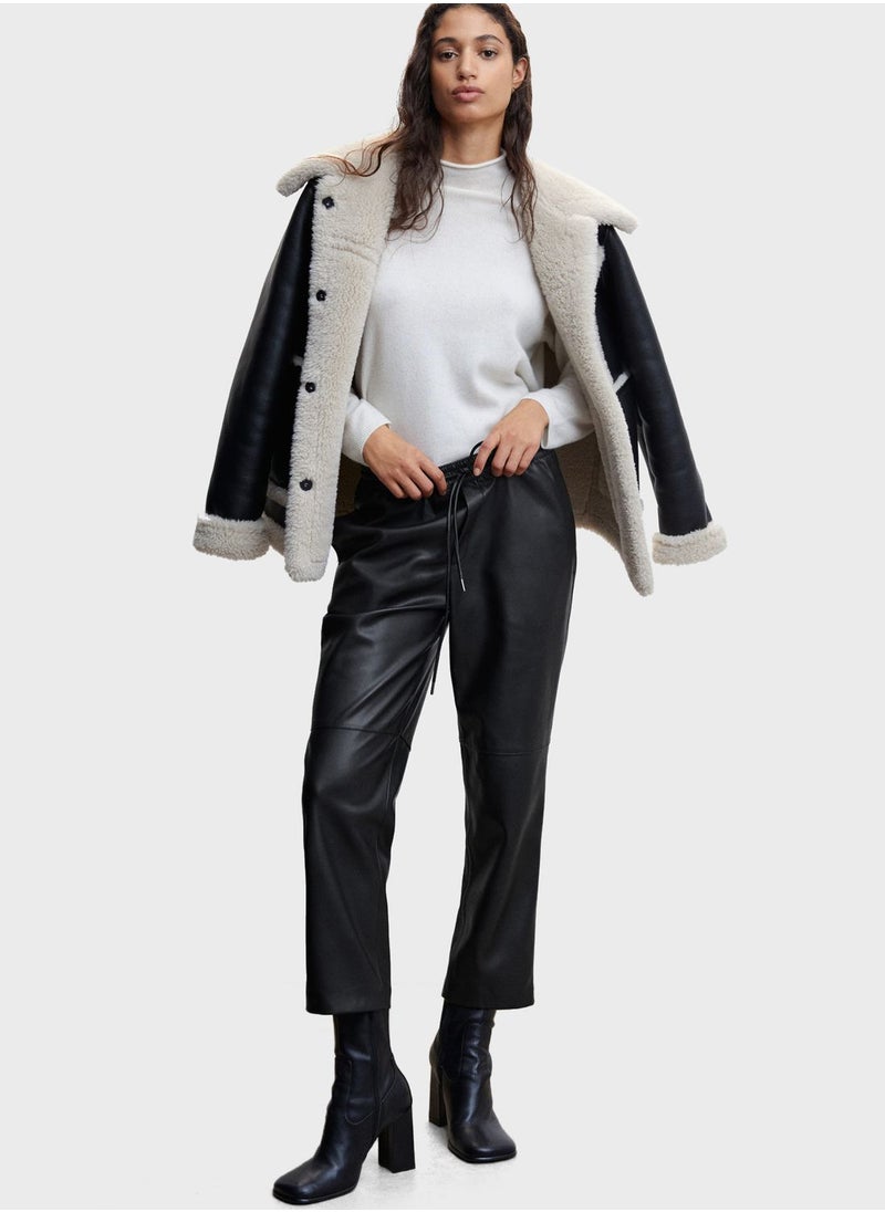 MANGO - High Waist Pu Pants - Image 1