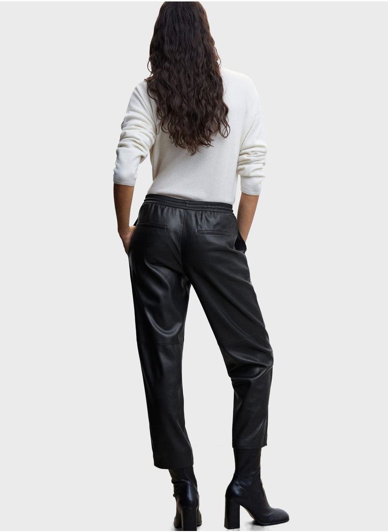 MANGO - High Waist Pu Pants - Image 1