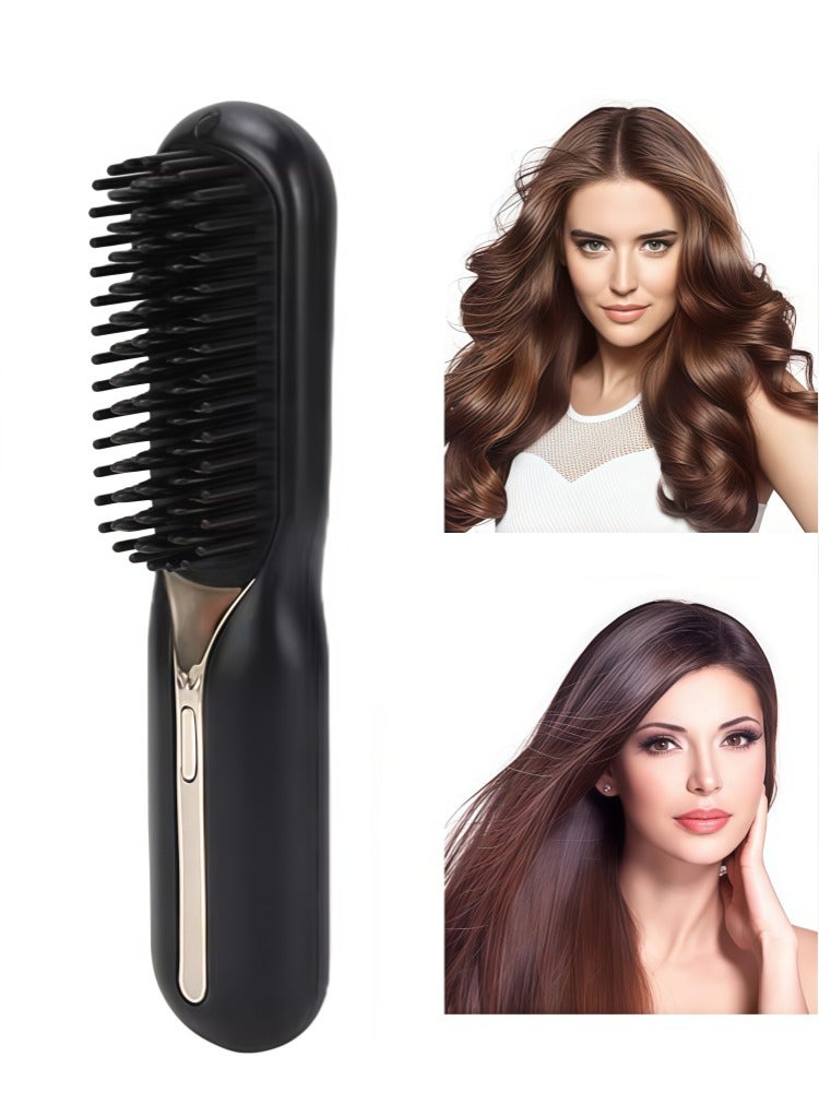Straightening comb, straightening hair comb, quick heating ceramic heater, dual voltage hair straightener for home use, styling and straightening hair, easy to carry. - Image 1