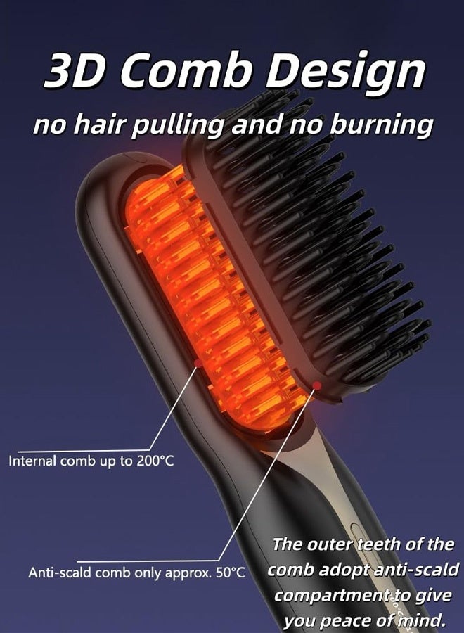 Straightening comb, straightening hair comb, quick heating ceramic heater, dual voltage hair straightener for home use, styling and straightening hair, easy to carry. - Image 5