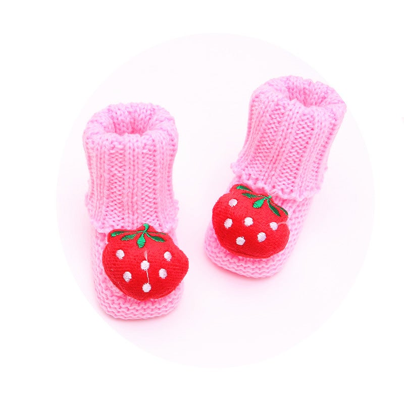 Qi Ta Handmade Knitted Spring/Autumn Baby Wool Shoes - Newborn Socks Shoes, 0-3-6  Months - Image 3