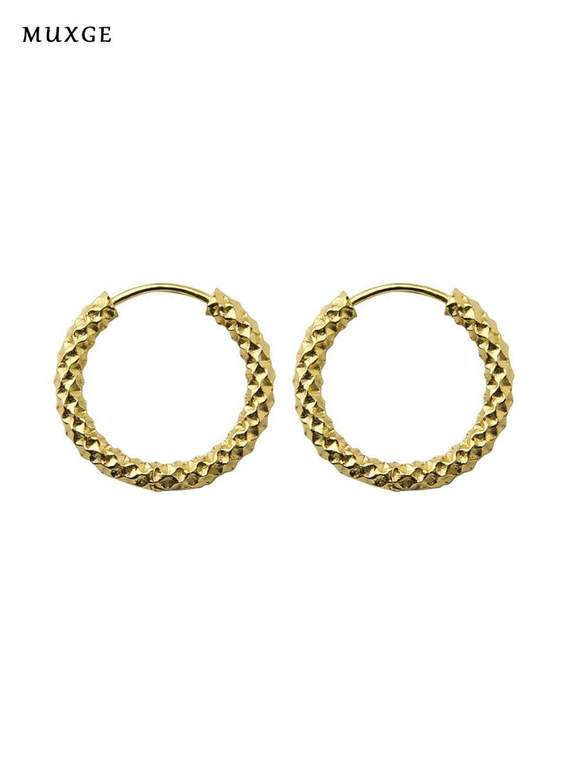 مو زير أقراط التيتانيوم المذهبة بتصميم هندسي نجمي – أقراط أنيقة مقاومة للحساسية للارتداء اليومي - Image 5