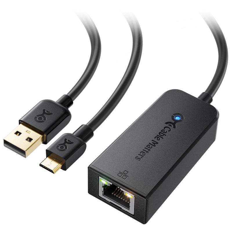 Cable Matters Micro USB to Ethernet Adapter Up to 480Mbps for Streaming Sticks Including Chromecast Gen 1-3 (up to August 2020), Google Home Mini and More - Not Compatible with Roku Device - Image 1