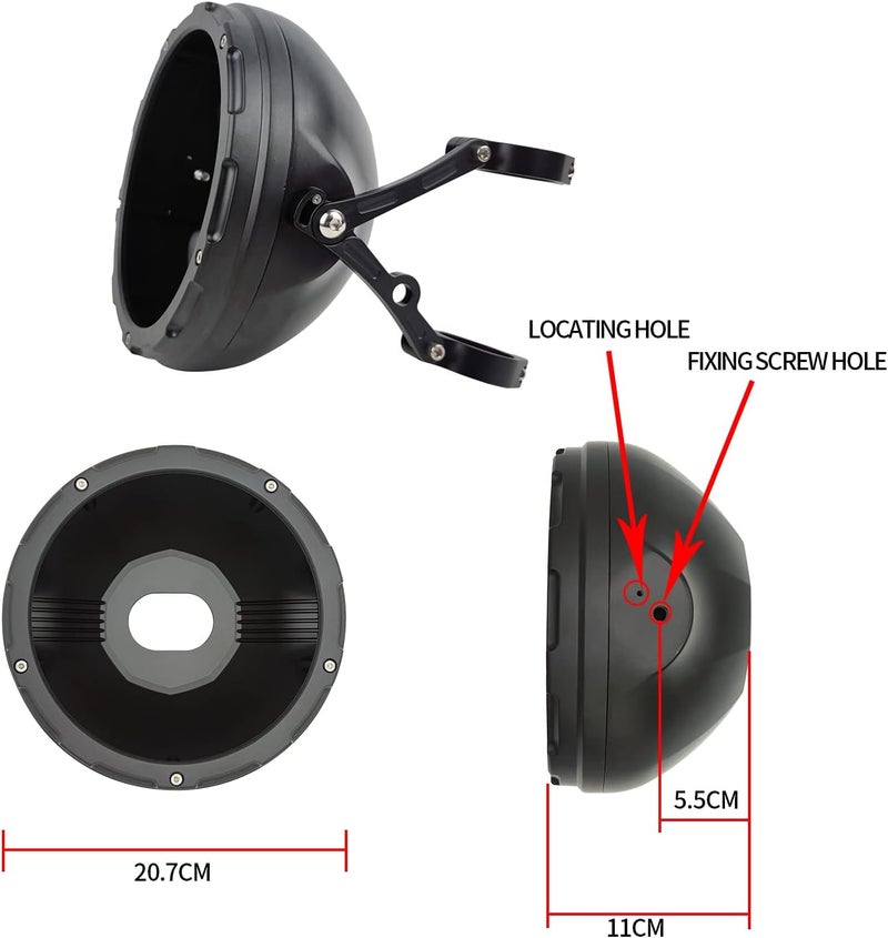 HARPUOU 7-Inch CNC Motorcycle Headlight Housing Bucket - Image 2