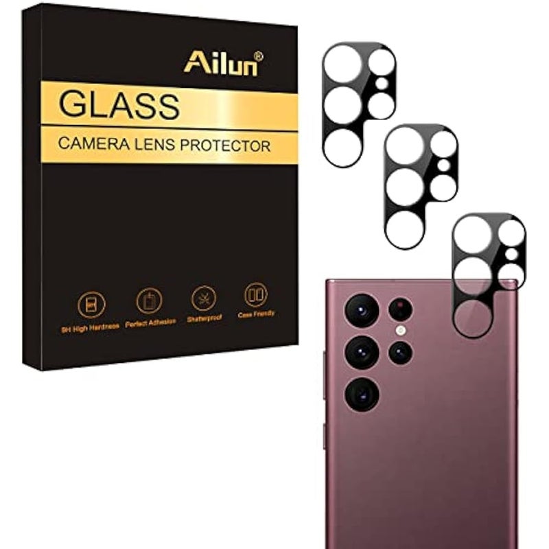 Camera Lens Protector for Galaxy S22 Ultra 3Pack Tempered Glass, Anti-Scratch, Case Friendly - Image 1