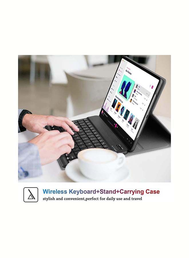 NIBEMINENT Protective Case Cover With Wireless Keyboard For Apple iPad Air 4 2020 black  - Image 2