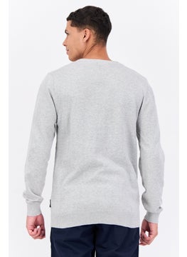 French Connection Men Crew Neck Knitted Long Sleeves Sweatshirt, Grey  - Image 3