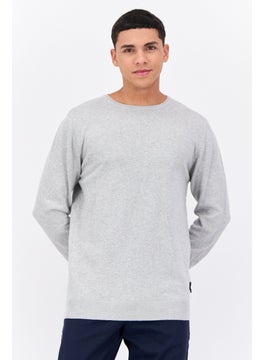 French Connection Men Crew Neck Knitted Long Sleeves Sweatshirt, Grey  - Image 1