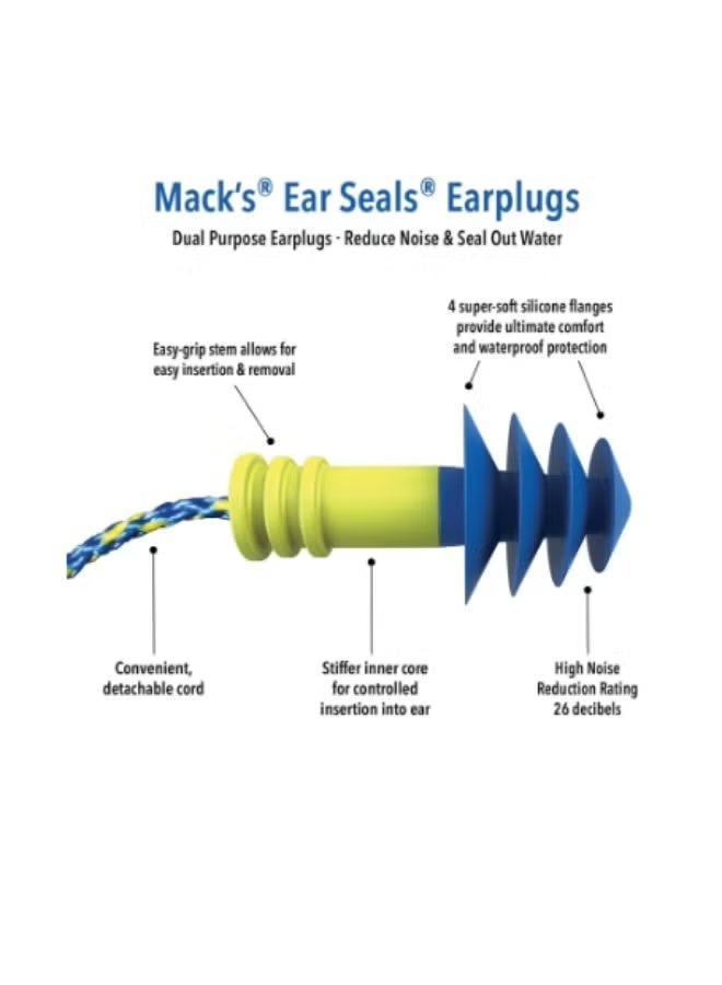 Mack's Ear Seals Dual Purpose Earplugs with Removable Cord - 1 Pair - Image 4
