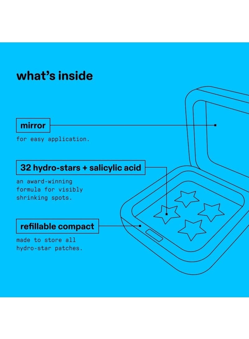 ستارفيس هيدرو ستار + حمض الساليسيليك بقع البثورة والكبير الأزرق المدمج ، يساعد على تقلص وتهدئة البقع العميقة ، شكل نجمة لطيفة ، نباتية ، 32 عدد - Image 4