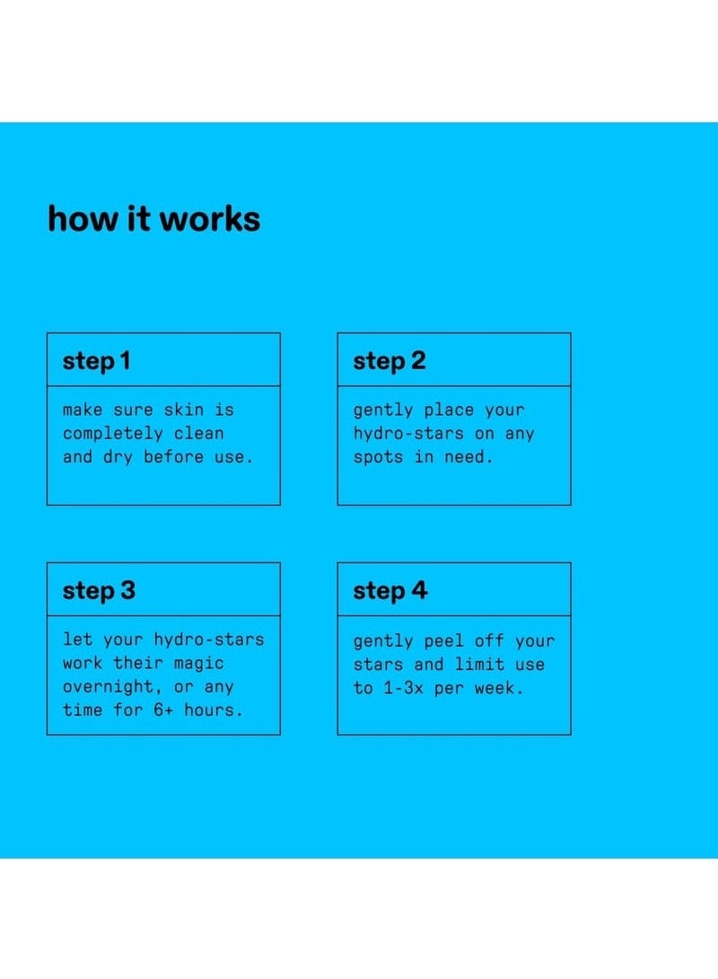 ستارفيس هيدرو ستار + حمض الساليسيليك بقع البثورة والكبير الأزرق المدمج ، يساعد على تقلص وتهدئة البقع العميقة ، شكل نجمة لطيفة ، نباتية ، 32 عدد - Image 5