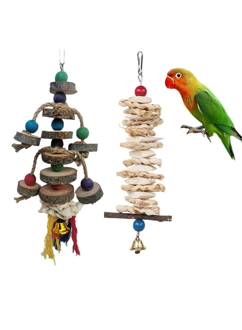 عبوتين من ألعاب الطيور، لعبة مضغ للببغاء، مناسبة للببغاوات الرمادية الأفريقية، والببغاوات، والببغاوات الصغيرة، وألعاب الطيور الصغيرة والمتوسطة الحجم التانية. - Image 1