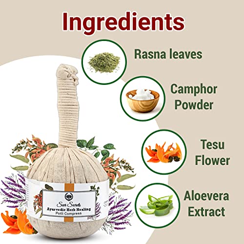 Seer Secrets 100% Natural Ayurvedic Herbal Manual Massager Potli, Pain Relief, Knee, Muscles Relaxation, Neck, Back, Legs, Increase Blood Circulation for Men Women - 180GM - Image 2