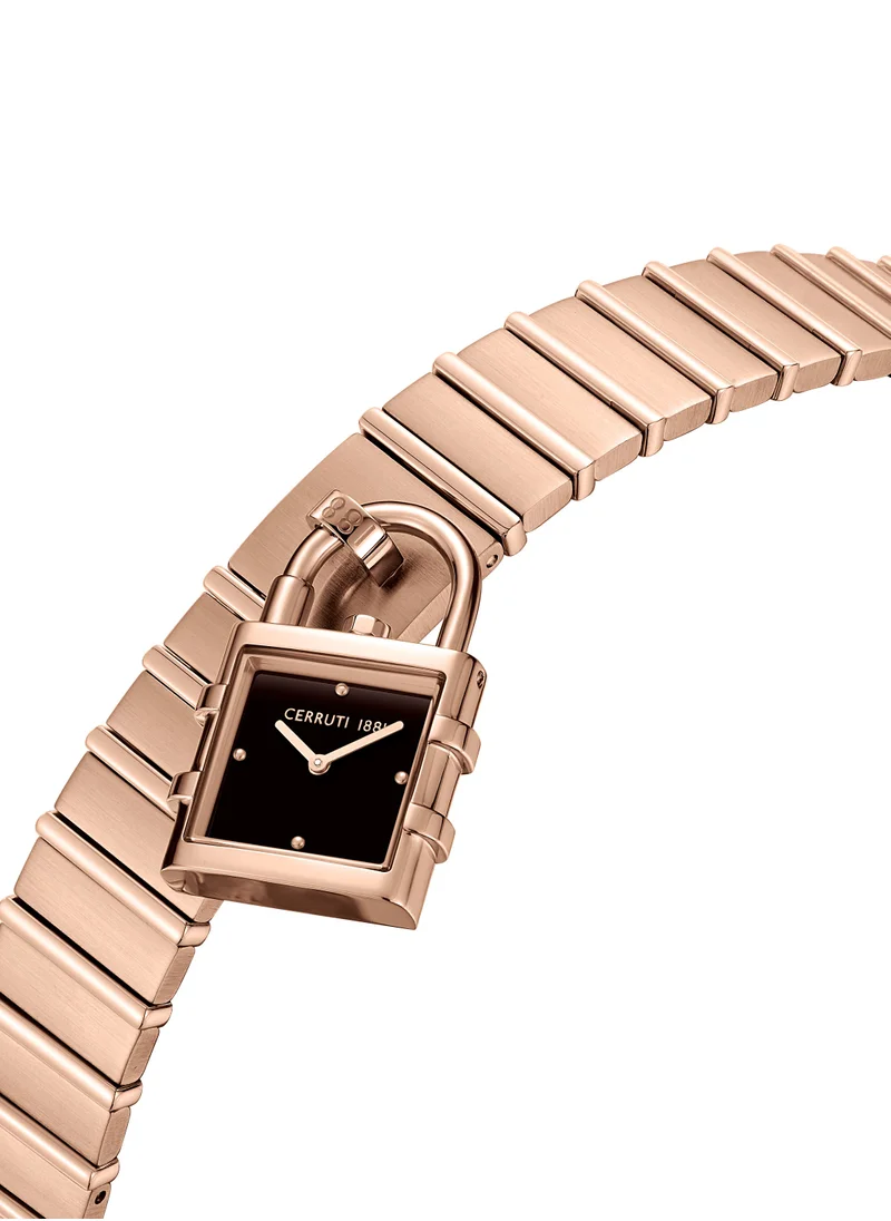 CERRUTI 1881 Cerruti 1881 Adria Analog Women's Watch - Lock Shaped Dial, Brown Dial, Bracelet