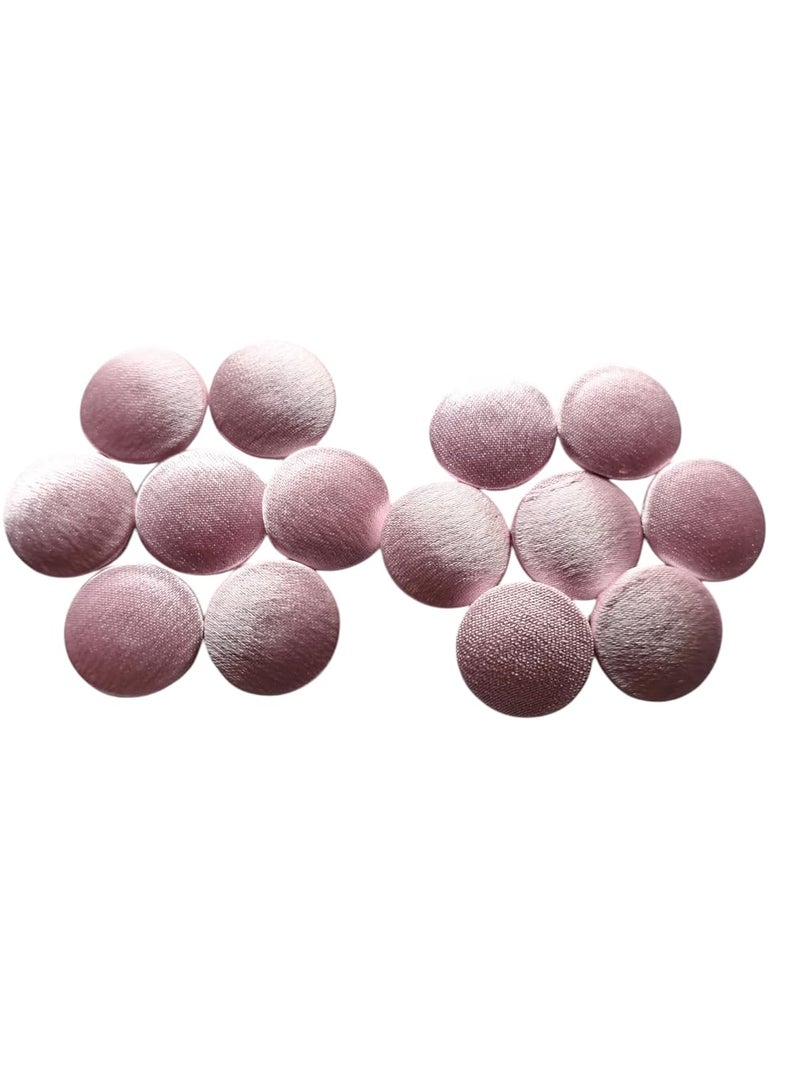 Kshama Trends Fabric Buttons Rose Pink Baby Pink Button Medium Size 18 mm 28L - Image 1